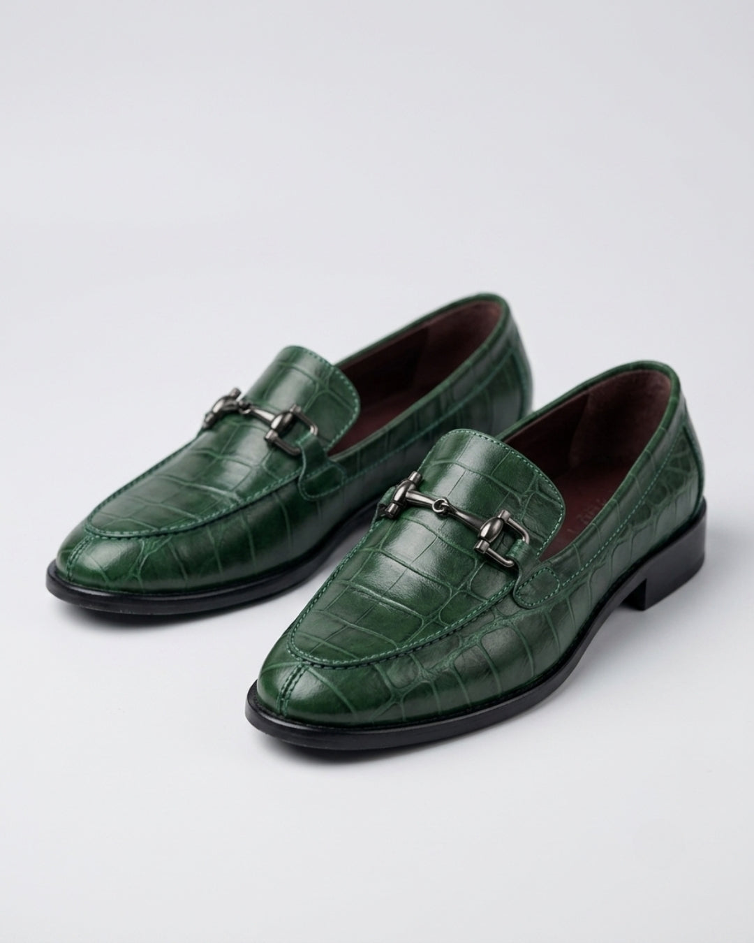 Classic Burgundy Buckle Loafers