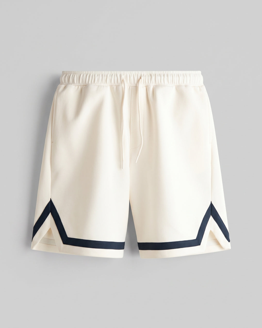 Classic White Contrast Stripe Shorts