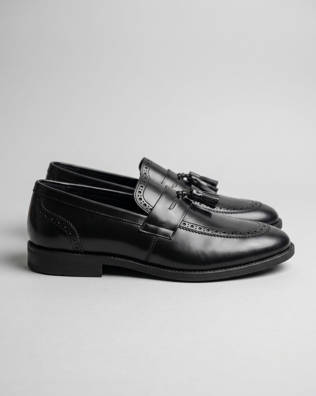 Black Leather Tassel Loafer