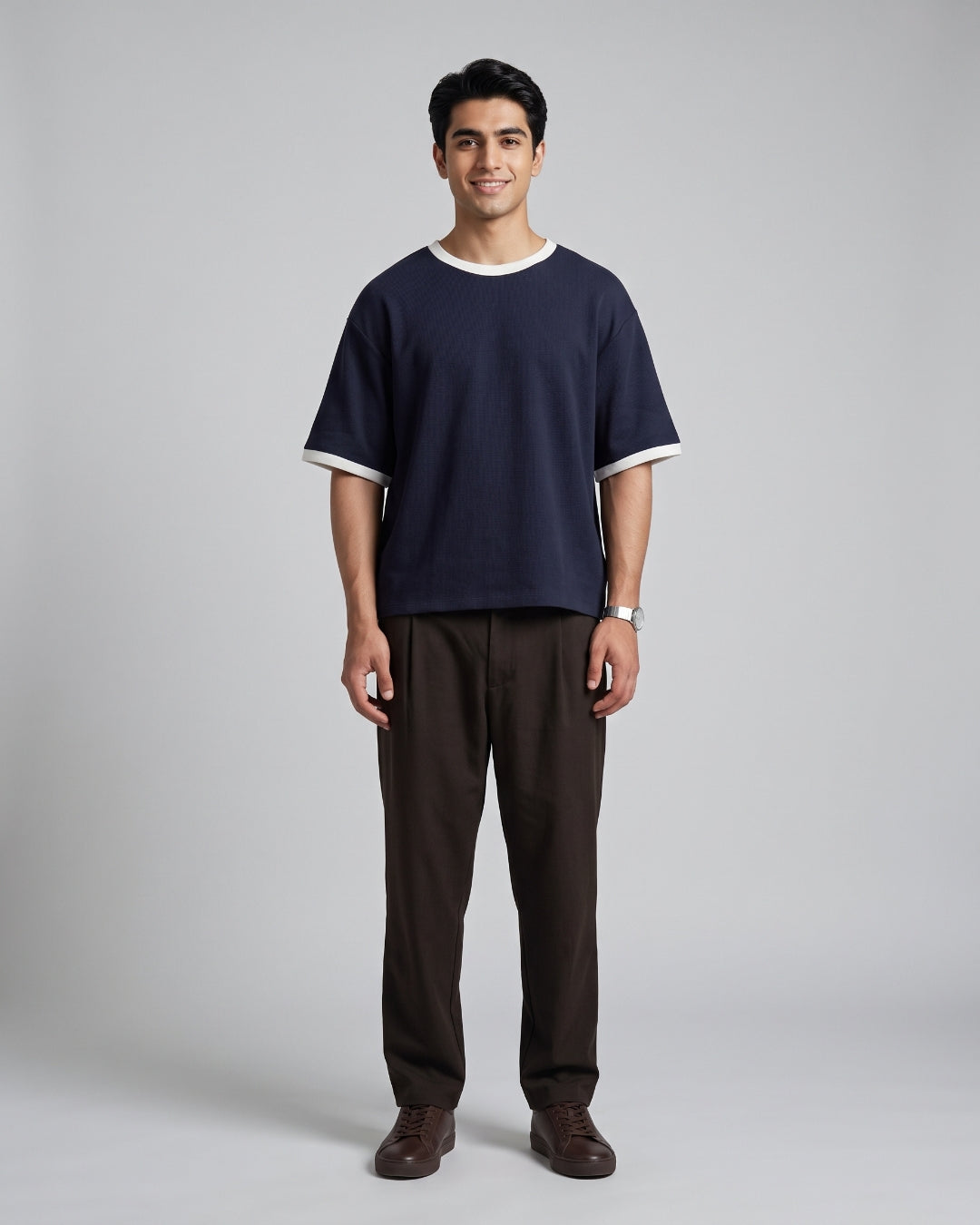 Classic Navy Contrast-Trim T-Shirt
