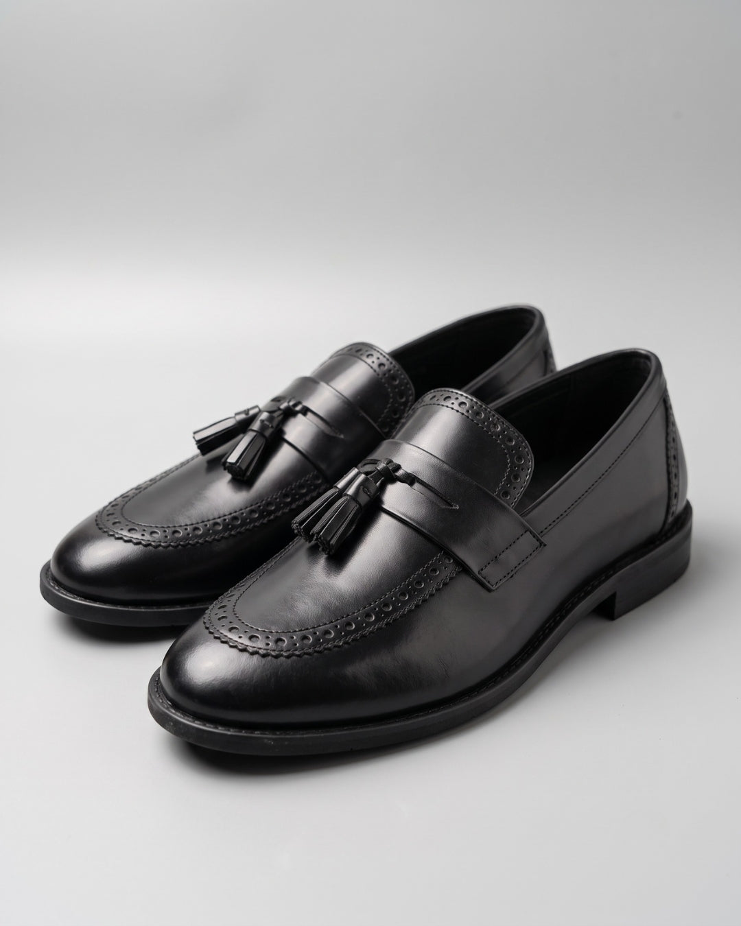 Black Leather Tassel Loafer