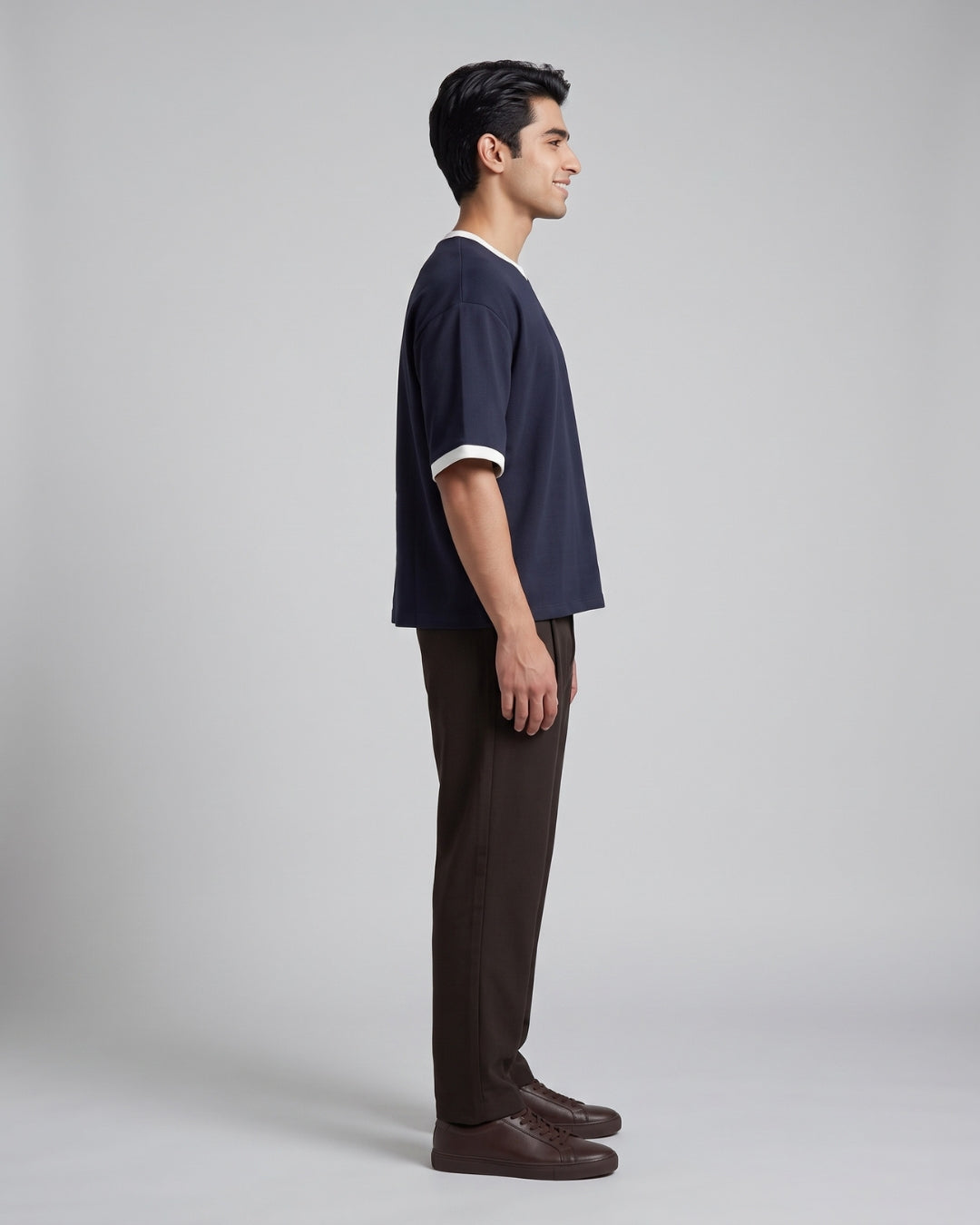 Classic Navy Contrast-Trim T-Shirt