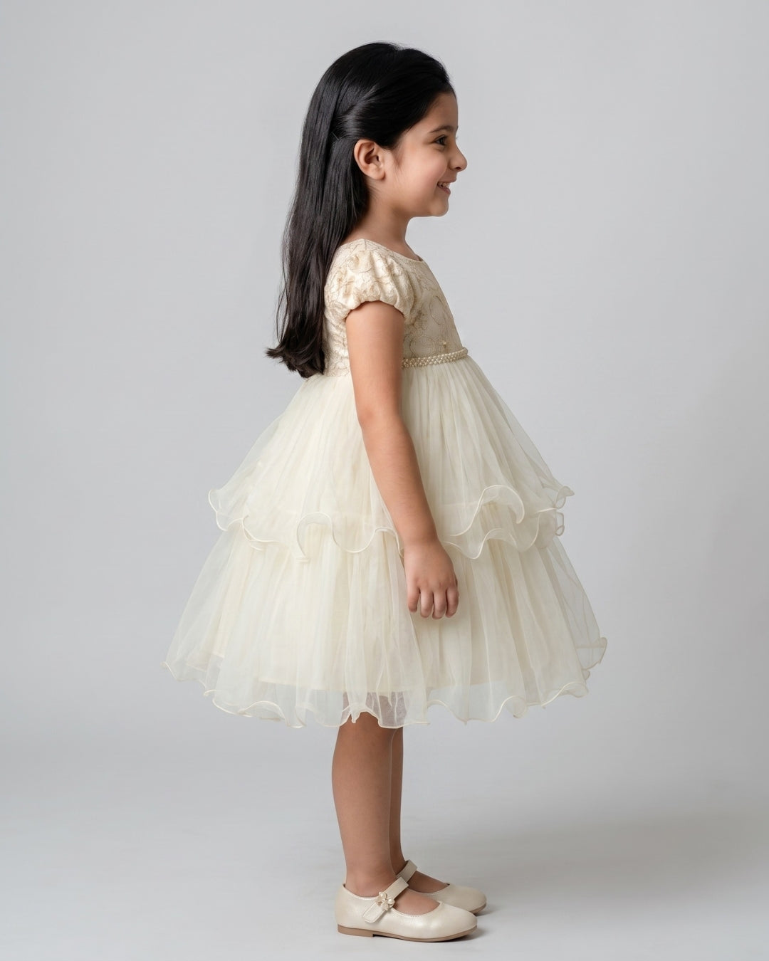 Girls' Pearl Waist Occasion Dress