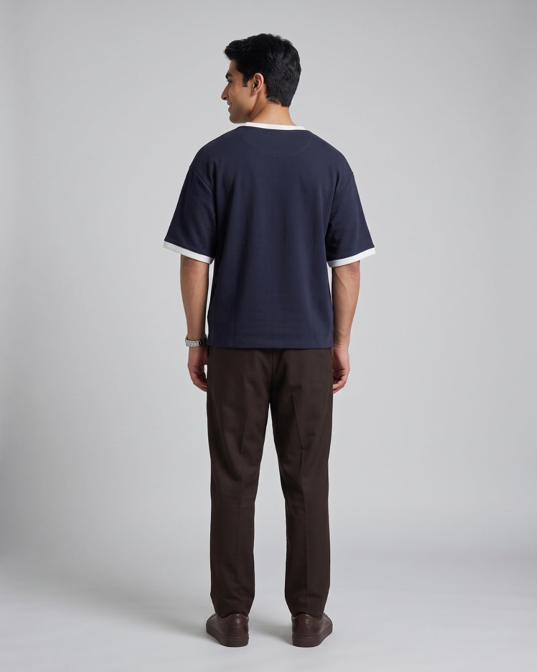 Classic Navy Contrast-Trim T-Shirt