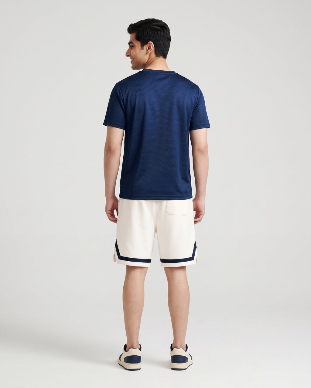 Classic White Contrast Stripe Shorts