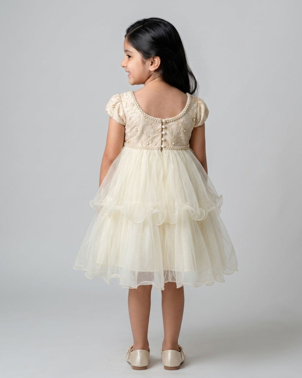 Girls' Pearl Waist Occasion Dress