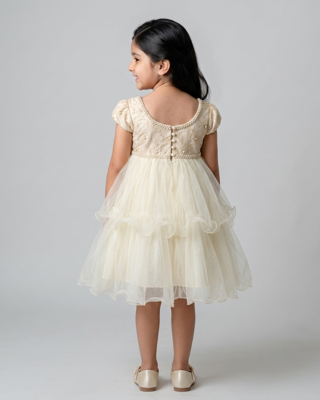 Girls' Pearl Waist Occasion Dress