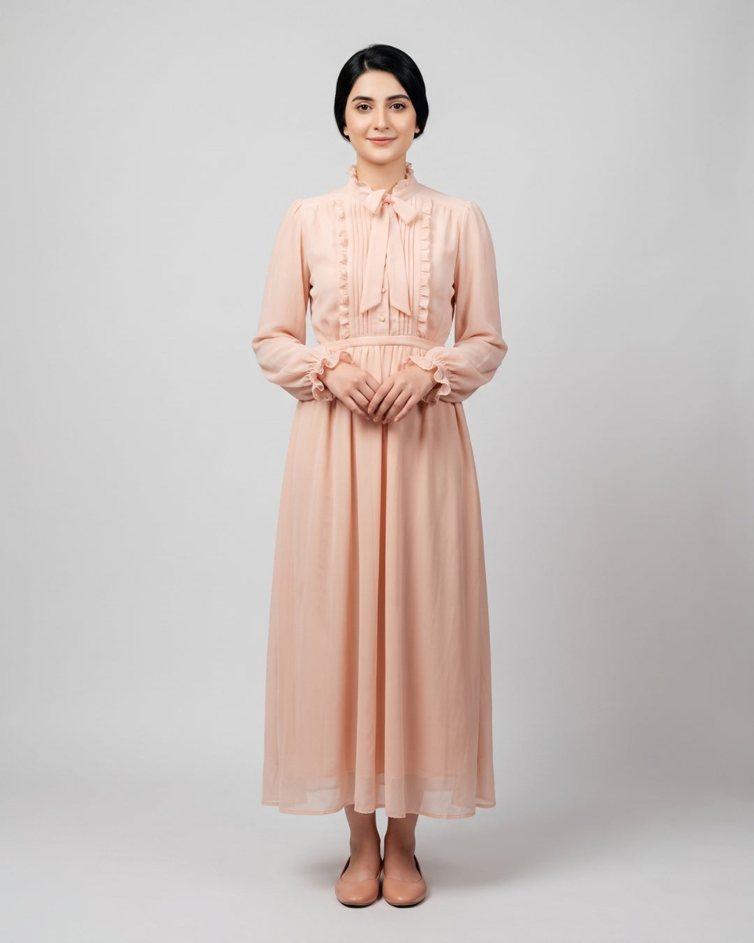 Vintage Ruffle Maxi Dress