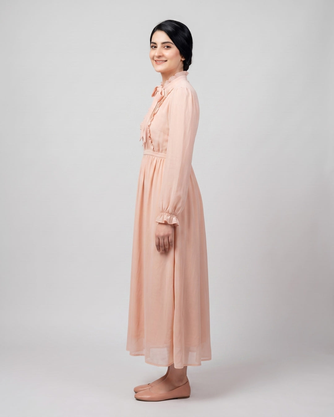 Vintage Ruffle Maxi Dress