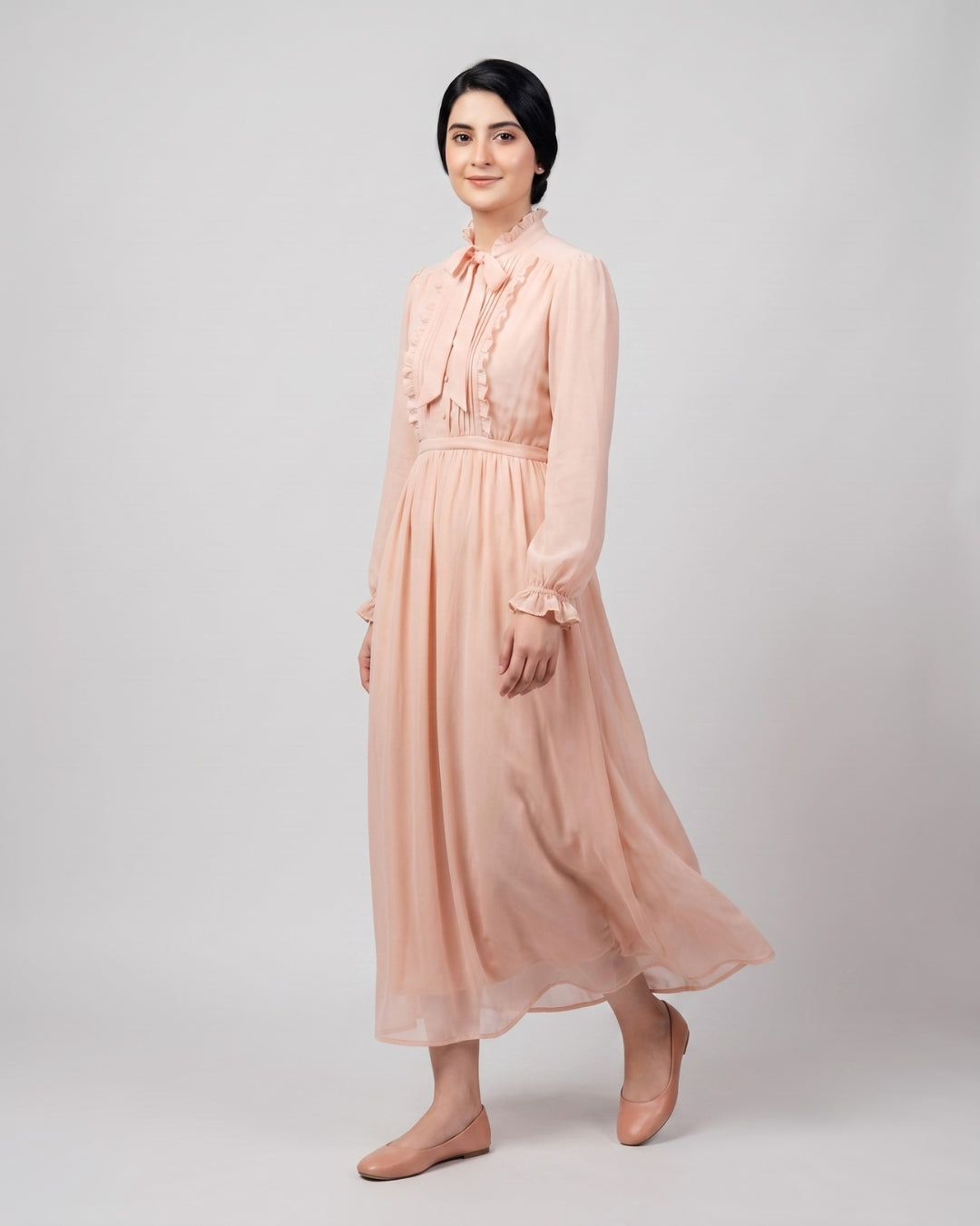 Vintage Ruffle Maxi Dress
