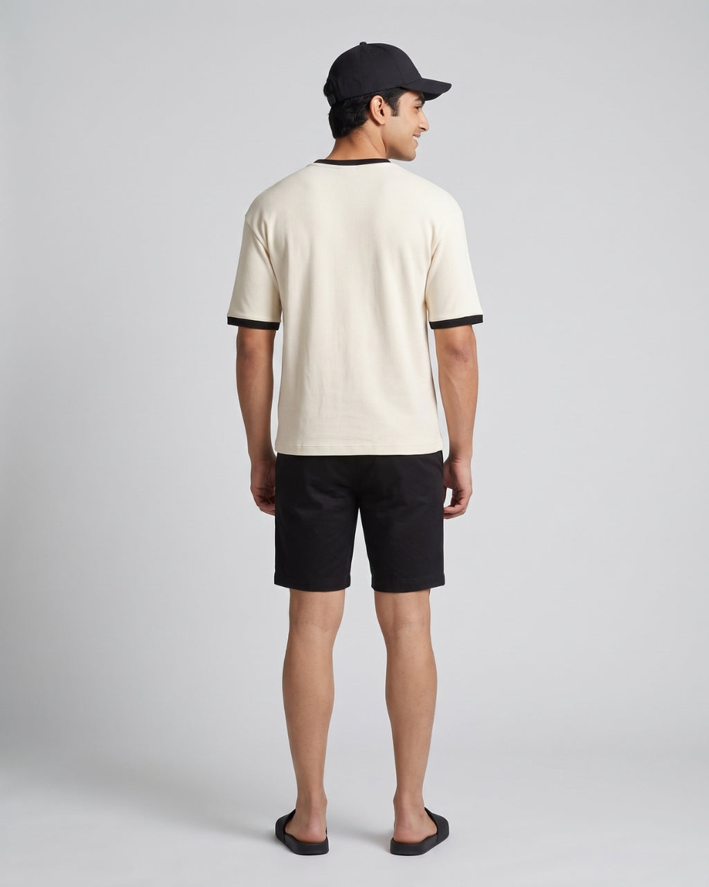 Classic Cream Contrast-Trim T-Shirt