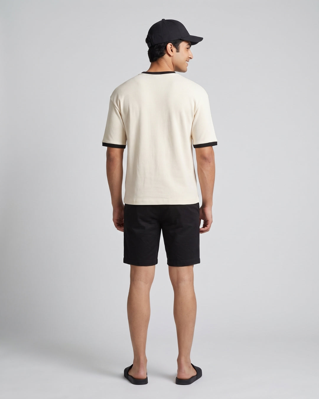 Classic Cream Contrast-Trim T-Shirt