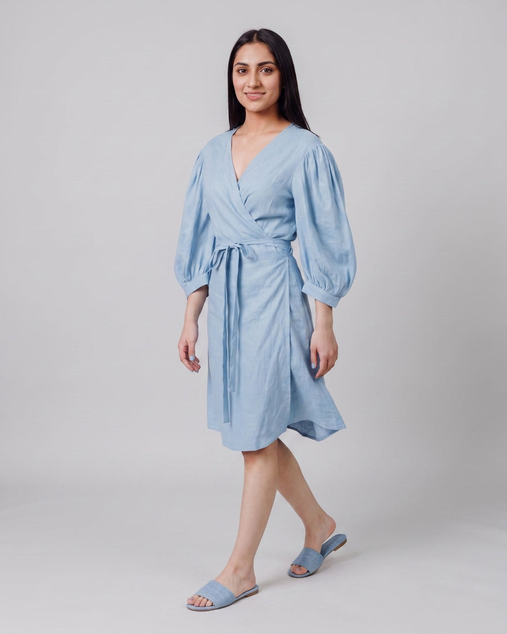 Classic V-Neck Wrap Dress