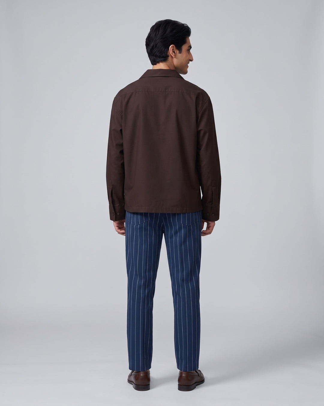 Relaxed Fit Dark Brown Pullover Shirt