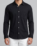 Relaxed Fit Black Button-Down Shirt