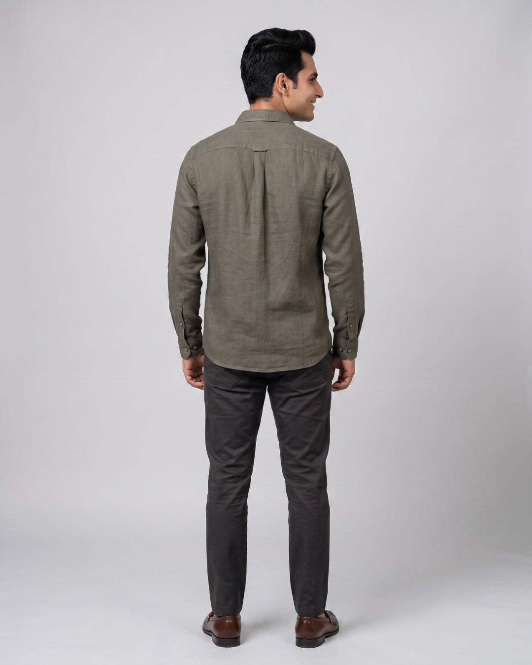 Textured Dual-Pocket Casual Shirt