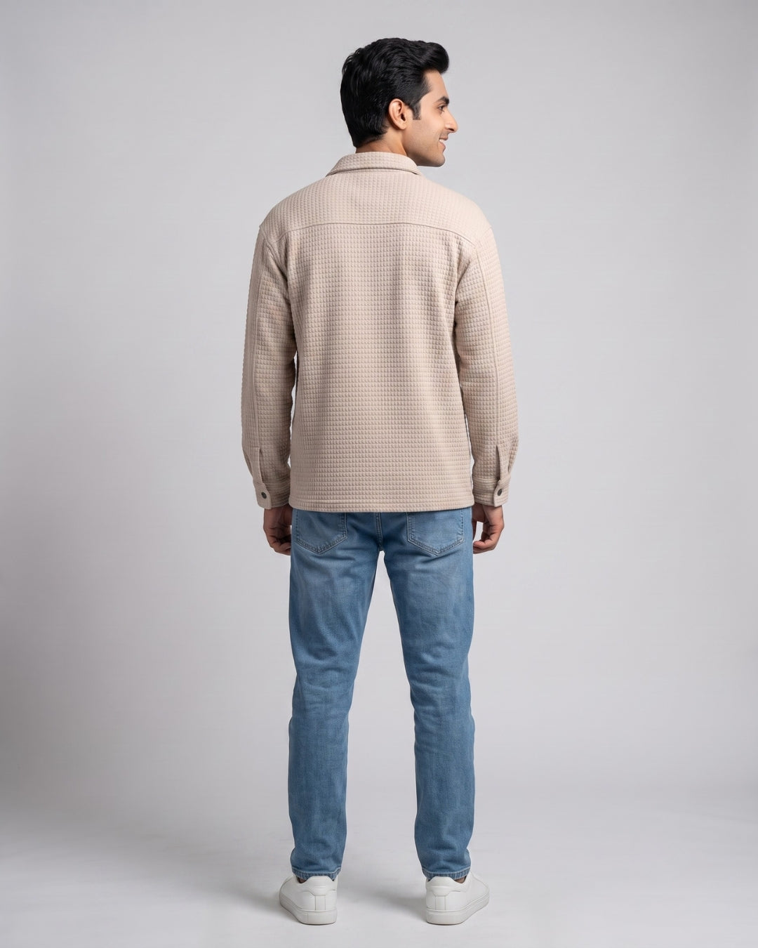 Waffle Knit Button-Down Shirt
