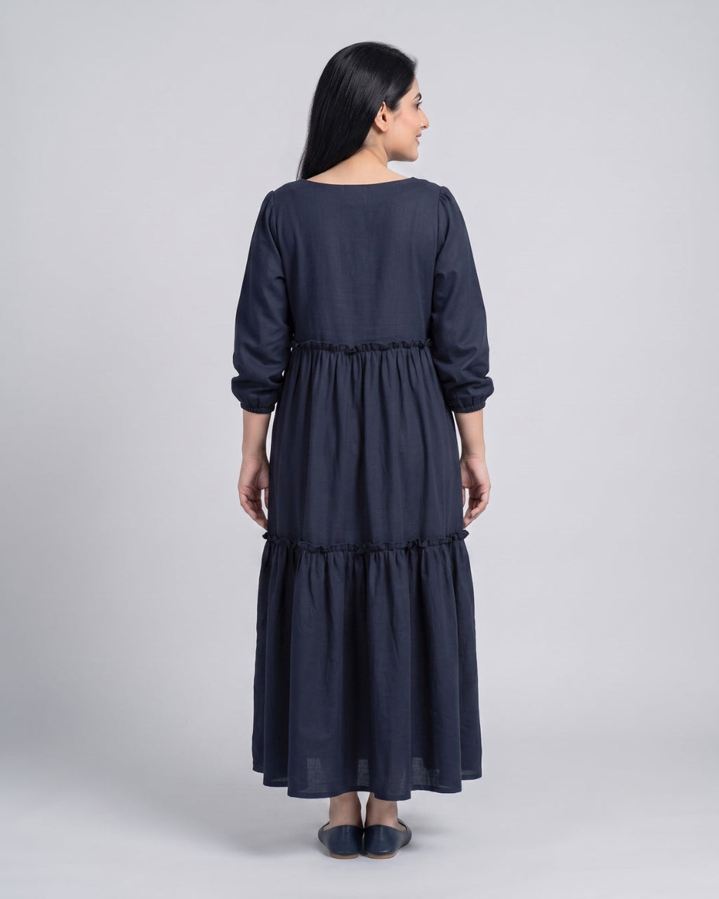 Square Neck Tiered Maxi Dress