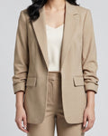 Professional Khaki Notch Lapel Blazer