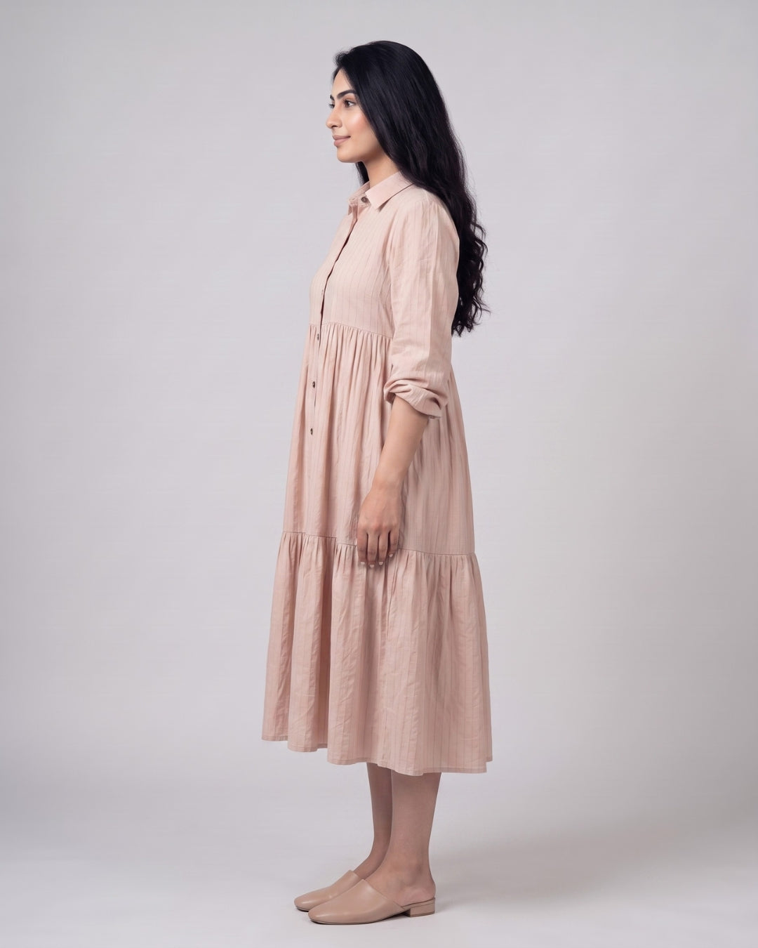Casual Long-Sleeve Flowy Dress