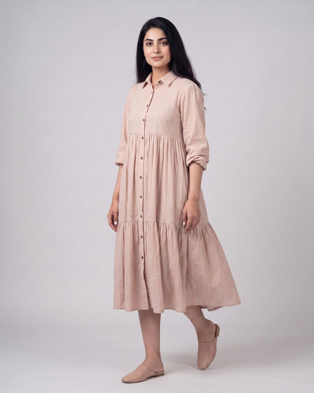 Casual Long-Sleeve Flowy Dress