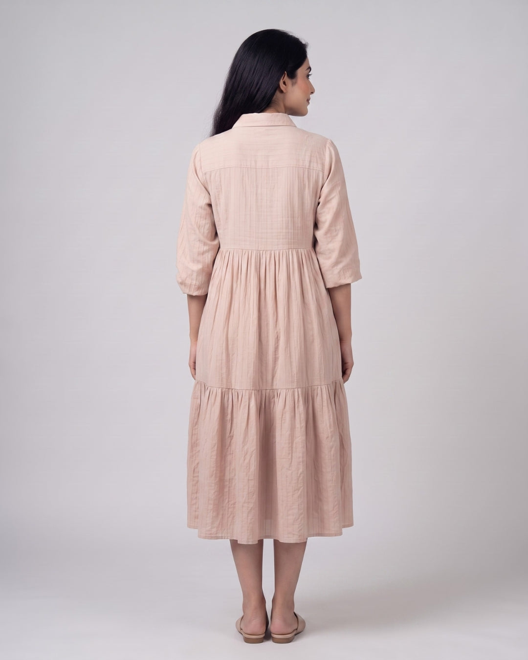 Casual Long-Sleeve Flowy Dress