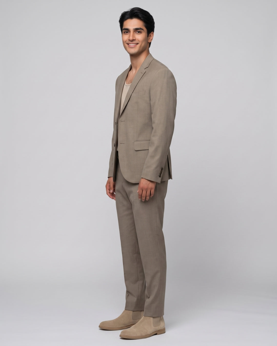 Classic Taupe Blazer and Trouser Set
