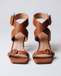 Chic Criss-Cross Tan Sandals