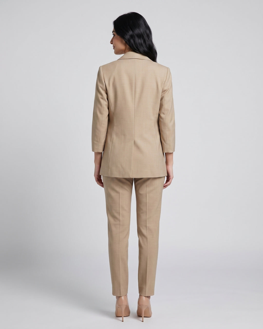 Professional Khaki Notch Lapel Blazer