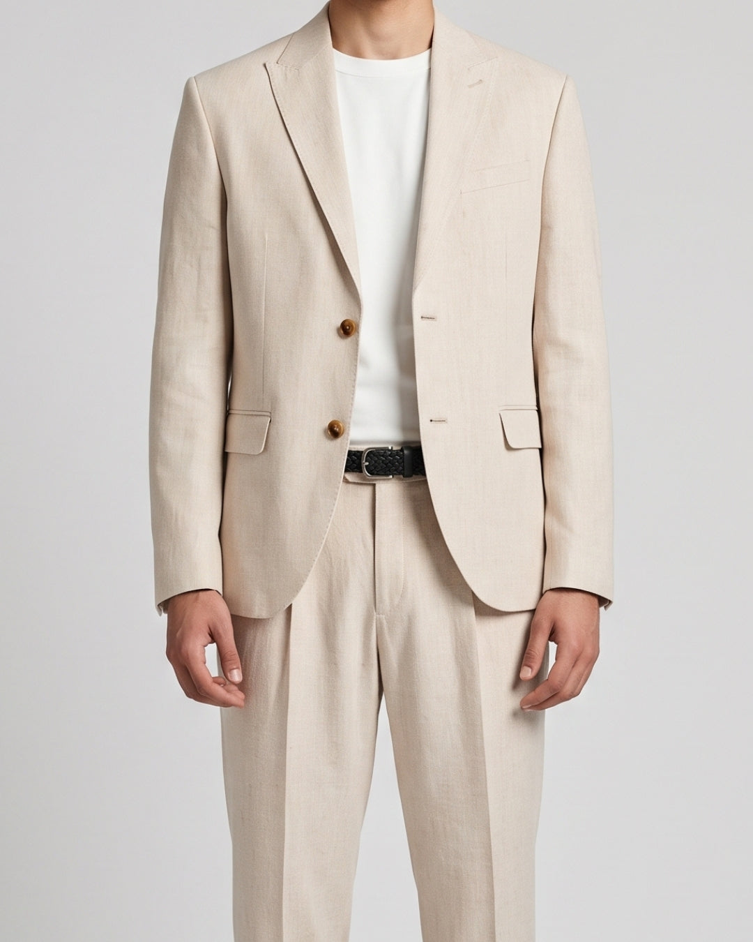 Essential Linen-Blend Blazer and Pants Set
