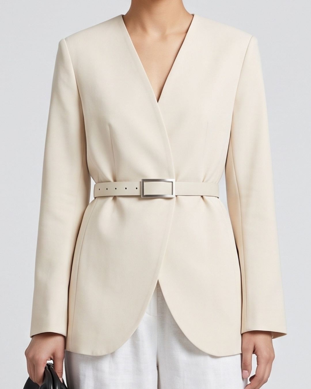 Elegant V-Neck Tailored Blazer