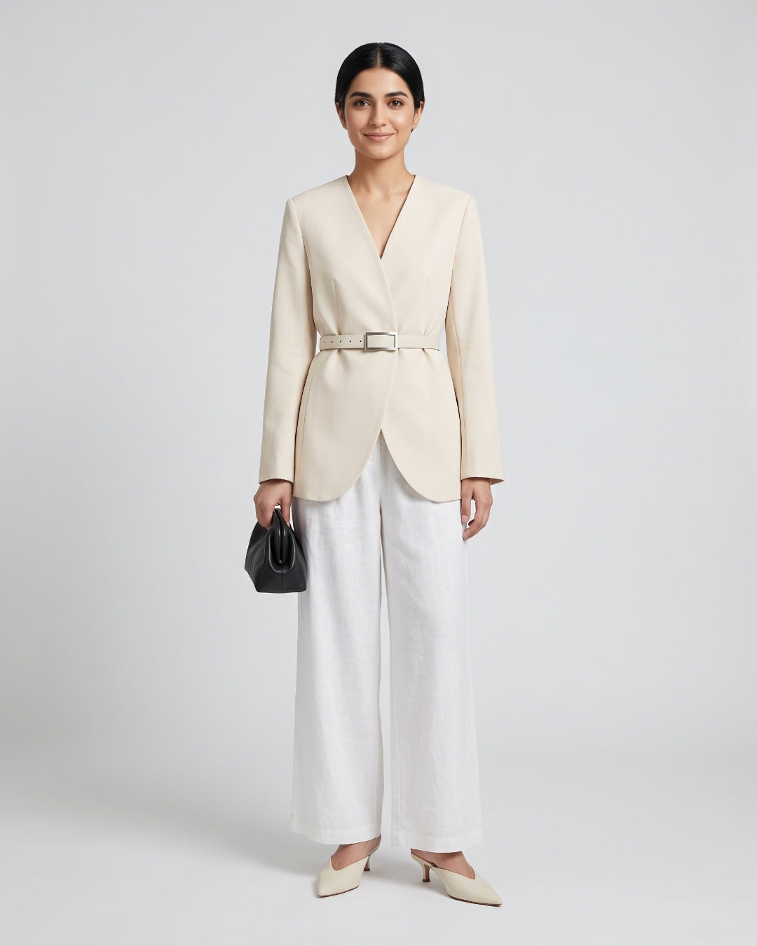 Elegant V-Neck Tailored Blazer