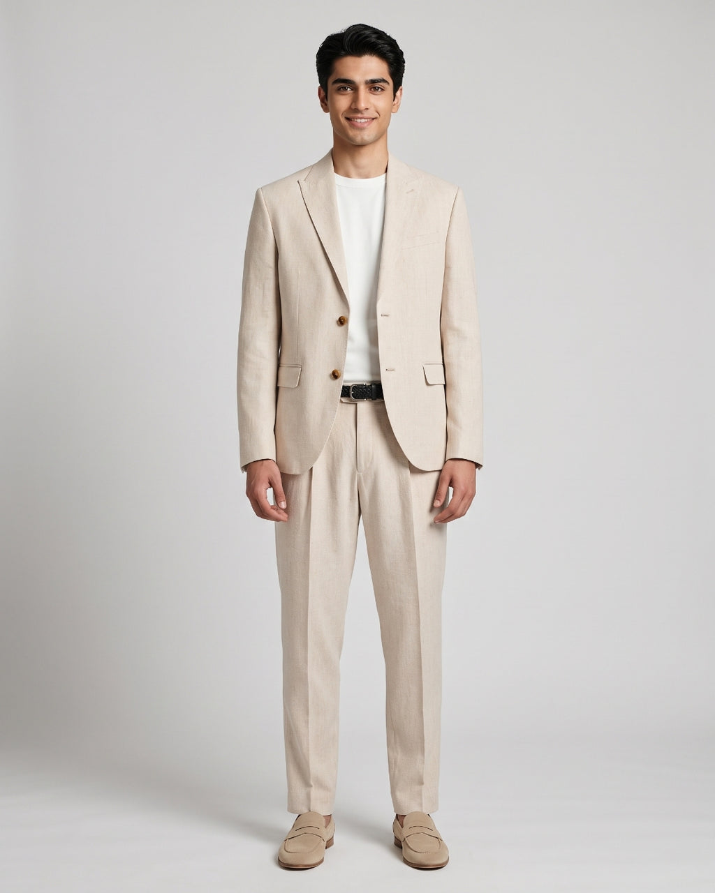 Essential Linen-Blend Blazer and Pants Set