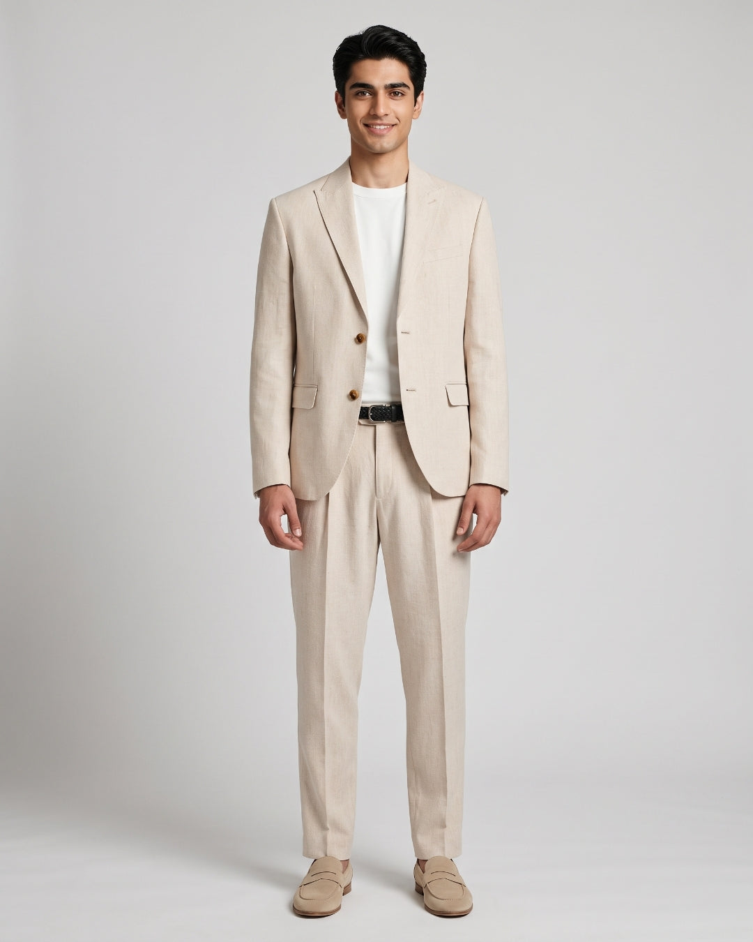 Essential Linen-Blend Blazer and Pants Set
