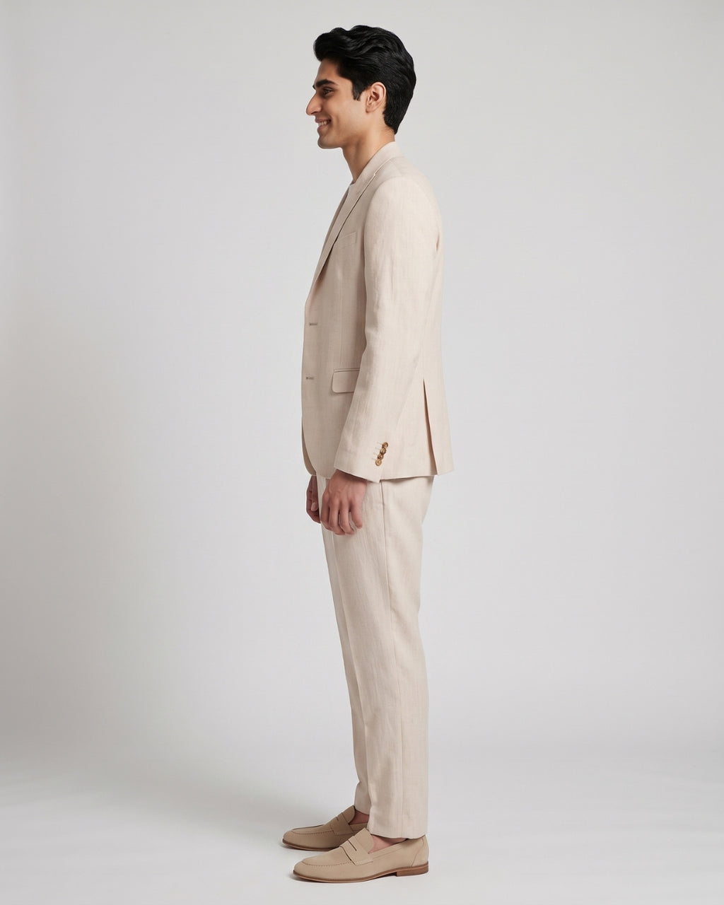 Essential Linen-Blend Blazer and Pants Set