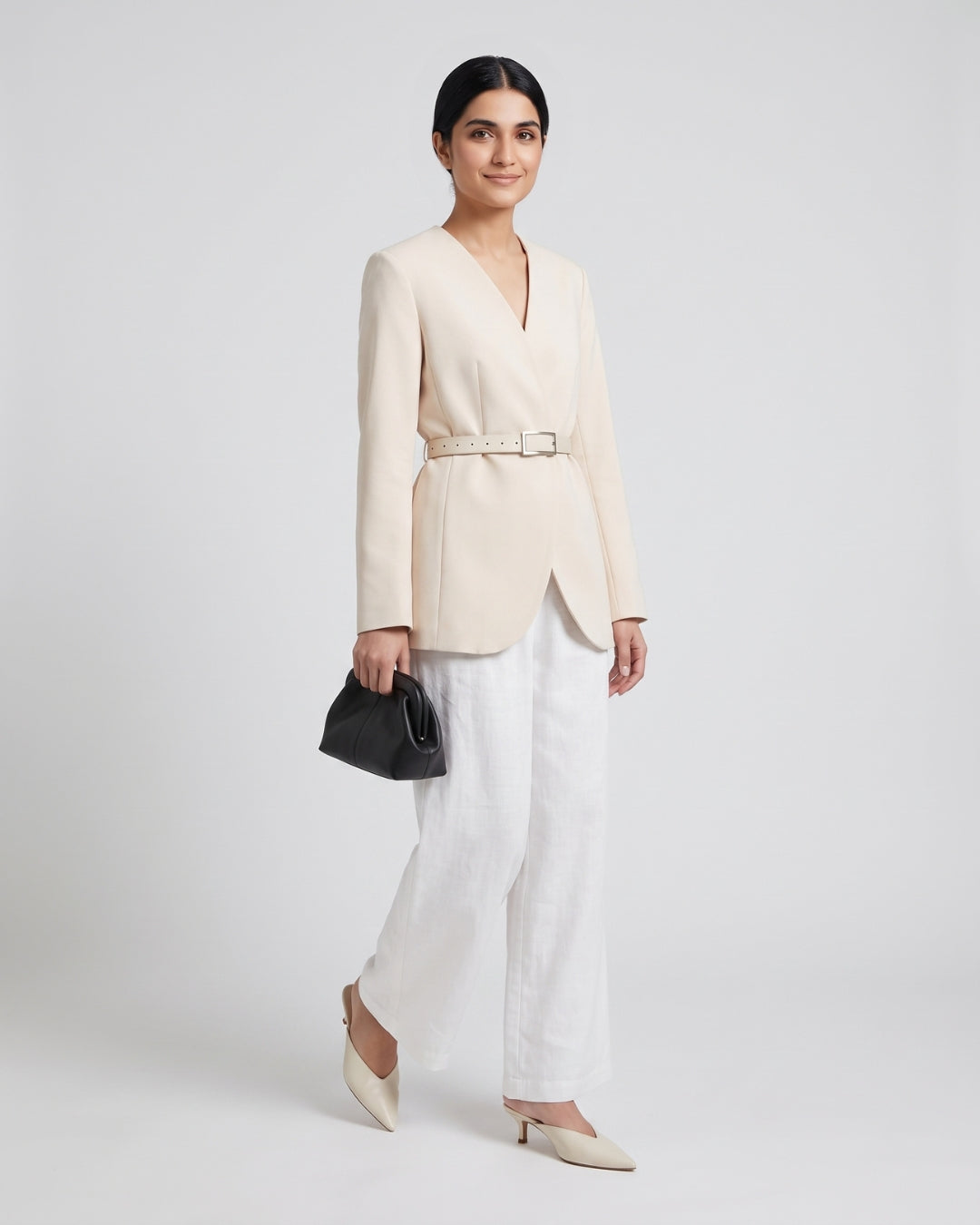 Elegant V-Neck Tailored Blazer