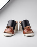 Classic Two-Tone Block Heel Mules