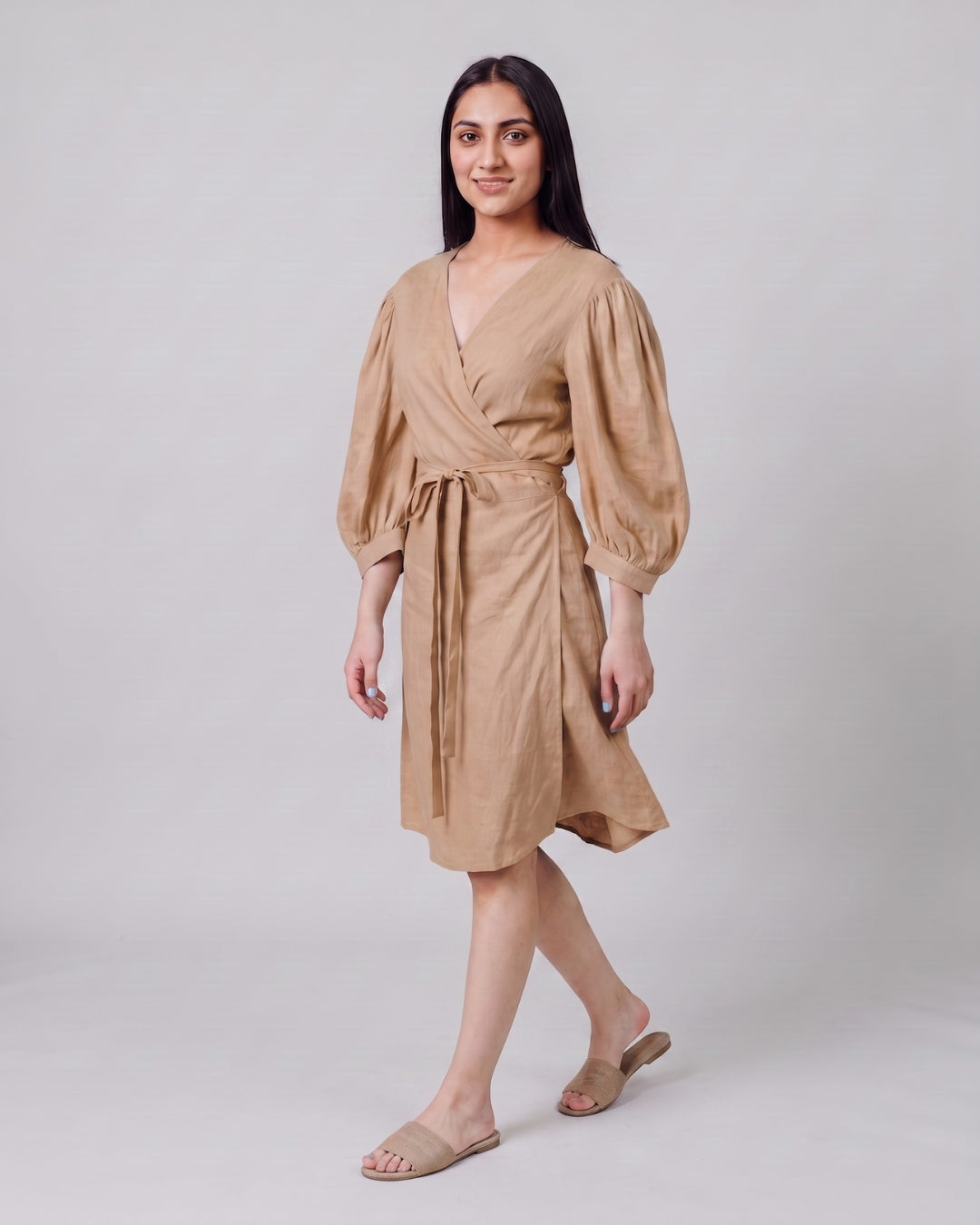 Classic V-Neck Wrap Dress