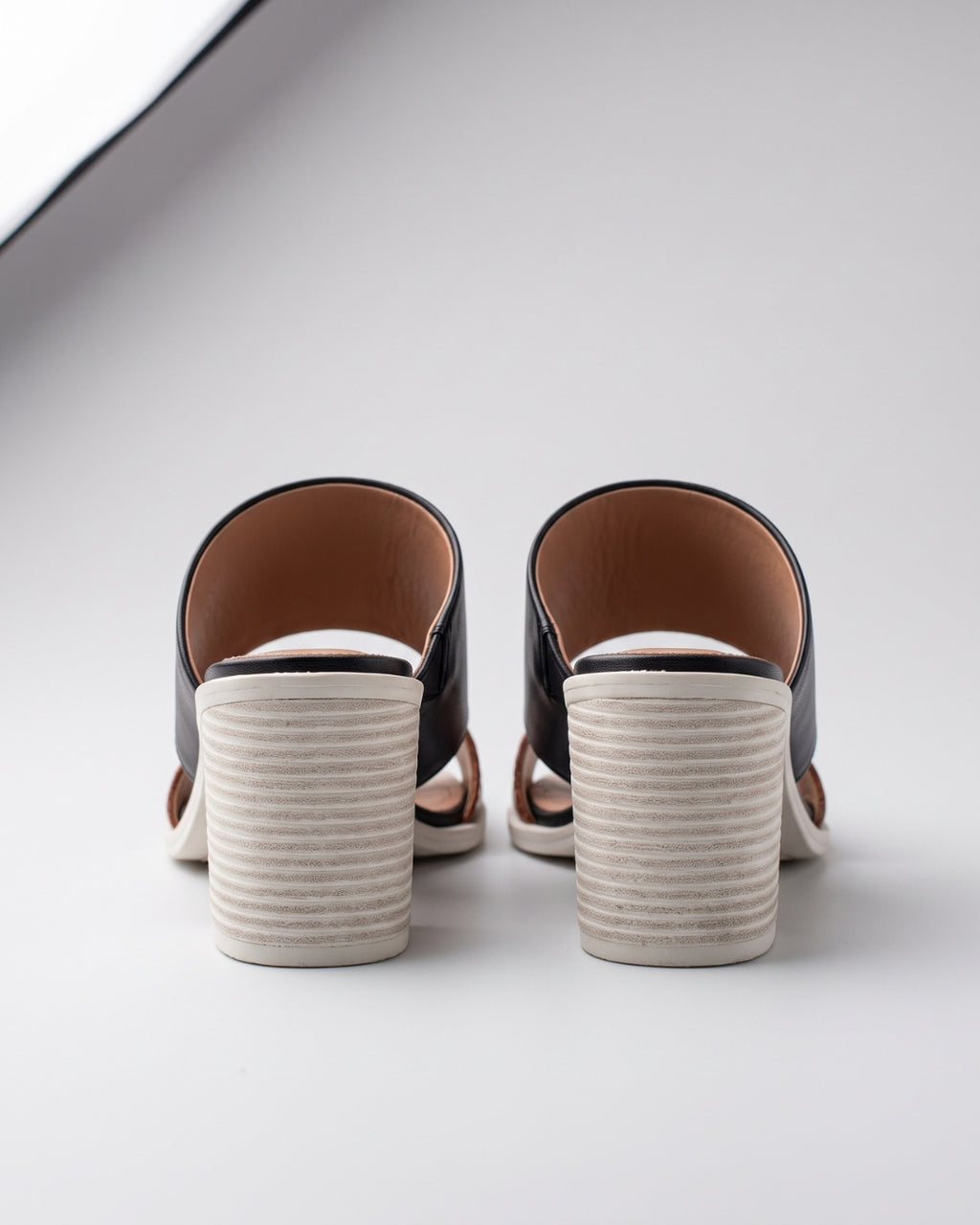 Classic Two-Tone Block Heel Mules