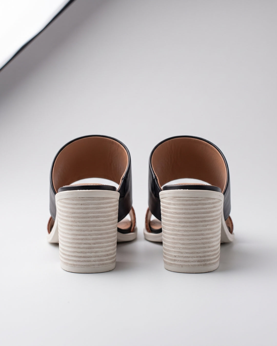 Classic Two-Tone Block Heel Mules