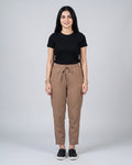 Taupe Drawstring Raw-Hem Trousers