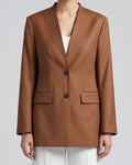 Structured Caramel Long-Sleeve Blazer