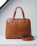 Women's Brown Pebbled Leather Tote