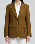 Structured Long-Sleeve Olive Gold Blazer