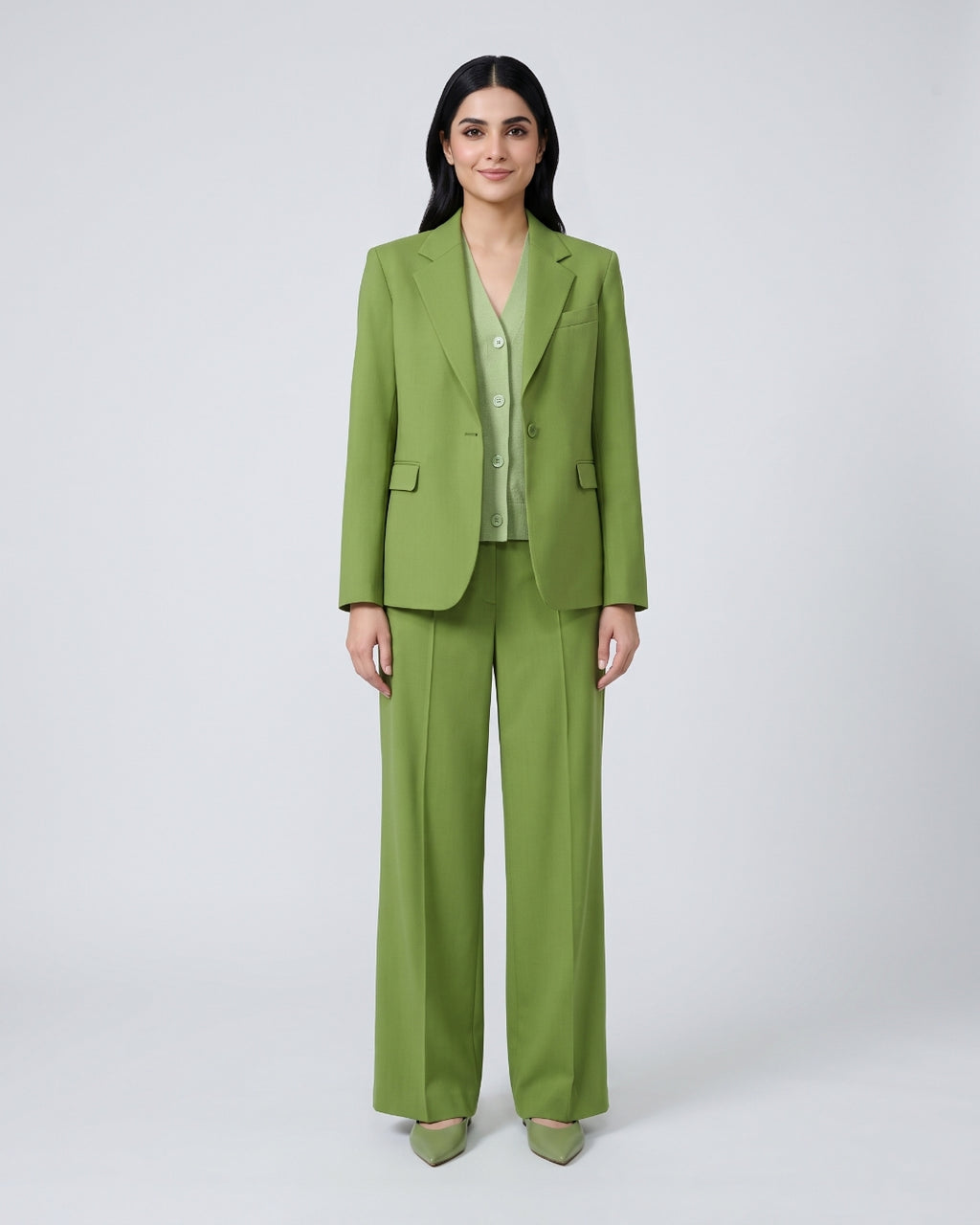 Classic Olive Green Three-Piece Suit