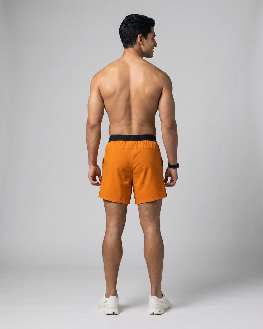 Vibrant Orange Athletic Drawstring Shorts