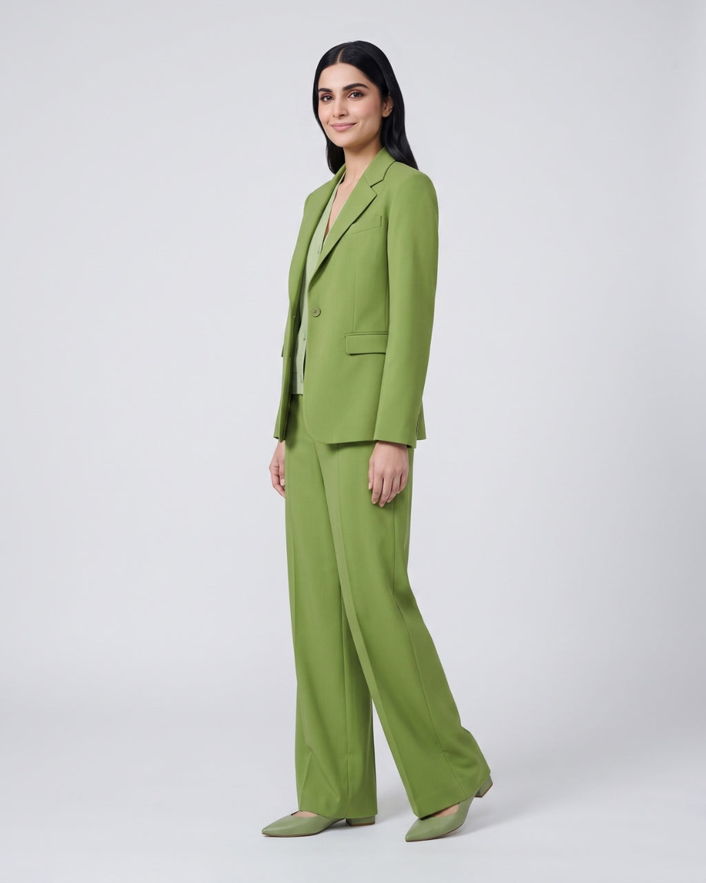 Classic Olive Green Three-Piece Suit