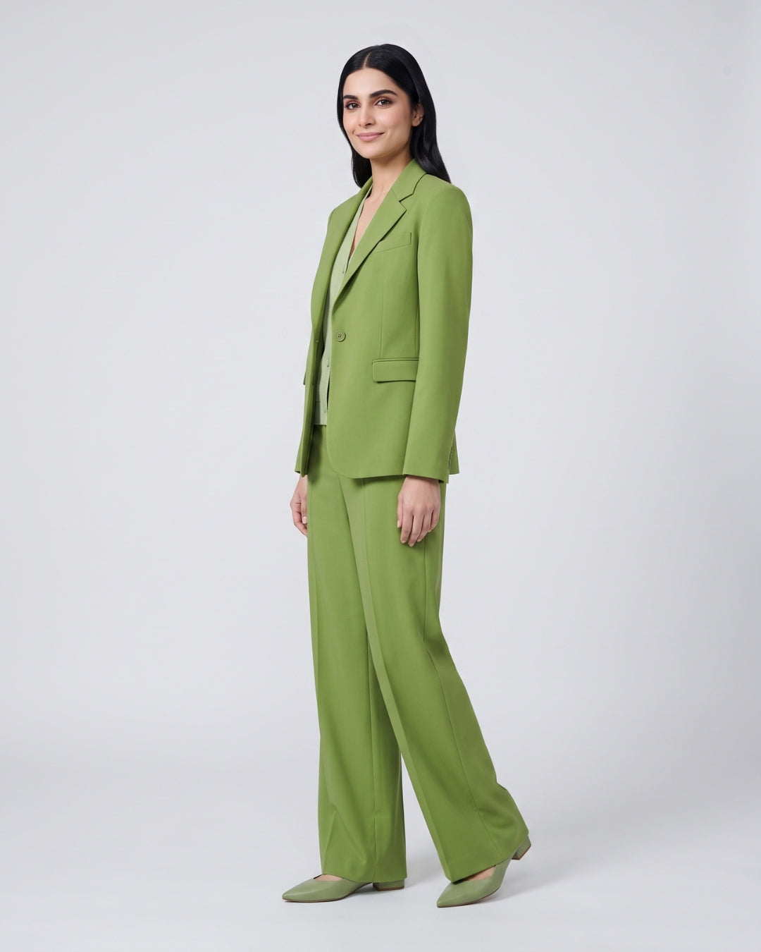 Classic Olive Green Three-Piece Suit
