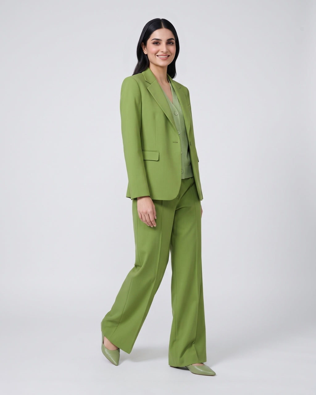 Classic Olive Green Three-Piece Suit