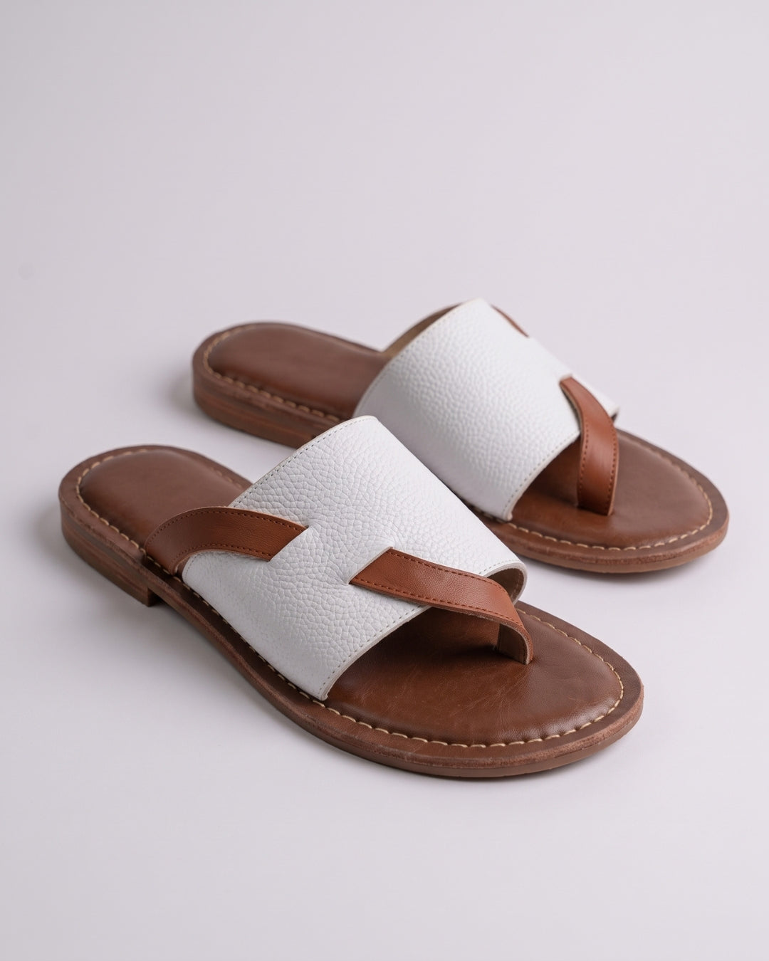 Classic Two-Tone Flat Sandals